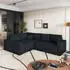 Masseno ERONIS L-S Ecksofa L-Form mit Schlaffunktion & Bettkasten, Kordstoff, Schwarz, 265x194cm (ERONIS L-S POSO 135)
