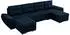MKS Meble Umbria U Ecksofa U-Form Schlaffunktion Bettkasten Dunkelblau Velvet
