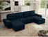 MKS Meble Umbria U Ecksofa U-Form Schlaffunktion Bettkasten Dunkelblau Velvet