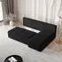 Masseno Trama Ecksofa L-Form Bouclé-Stoff schwarz mit Schlaffunktion (TRAMA QUELLE 100)