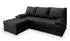 Masseno Rita M Ecksofa L-Form mit Schlaffunktion & Bettkasten, Velours, Schwarz, 200x141cm (MONOLITH 95)