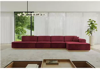 ALTDECOR IREA-L3-v2 Ecksofa L-Form 5-Sitzer Bordeauxrot Velvet 412x165cm (IREA-L3-v2)