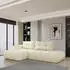 Masseno Fluma L-S Ecksofa L-Form Boucle-Stoff Creme mit Schlaffunktion 279x158cm (FLUMA L-S QUELLE 02)
