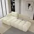 Masseno Fluma L-S Ecksofa L-Form Boucle-Stoff Creme mit Schlaffunktion 279x158cm (FLUMA L-S QUELLE 02)