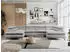 MKS Peter U Wohnlandschaft U-Form 6-Sitzer Hellgrau Velvet 346x76x208cm