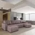 Masseno Tolari Ecksofa U-Form mit Schlaffunktion und Bettkasten, Rosa (TOLARI KRONOS 27)