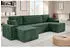 Beautysofa Hektor U Wohnlandschaft mit Schlaffunktion Cordstoff Dunkelgrün 318x94x152cm (Poso 14)