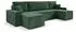 Beautysofa Hektor U Wohnlandschaft mit Schlaffunktion Cordstoff Dunkelgrün 318x94x152cm (Poso 14)