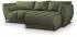 Masseno VESTANO R-S Ecksofa L-Form Velours-Stoff Grün mit Schlaffunktion & Bettkasten (VESTANO R-S MATT VELVET 38)