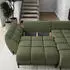 Masseno VESTANO R-S Ecksofa L-Form Velours-Stoff Grün mit Schlaffunktion & Bettkasten (VESTANO R-S MATT VELVET 38)