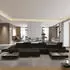 Masseno Velora R-S Wohnlandschaft U-Form mit Schlaffunktion & Bettkasten, Braun (VELORA R-S MONOLITH 29)