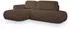 Masseno Nuvira L-S Ecksofa L-Form Bouclé-Stoff Braun mit Schlaffunktion 279x158cm (NUVIRA L-S QUELLE 25)