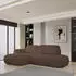 Masseno Nuvira L-S Ecksofa L-Form Bouclé-Stoff Braun mit Schlaffunktion 279x158cm (NUVIRA L-S QUELLE 25)