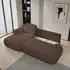 Masseno Nuvira L-S Ecksofa L-Form Bouclé-Stoff Braun mit Schlaffunktion 279x158cm (NUVIRA L-S QUELLE 25)