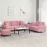 vidaXL 3-tlg. Sofagarnitur mit Kissen, Samt, Rosa (3202283)
