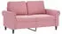 vidaXL 3-tlg. Sofagarnitur mit Kissen, Samt, Rosa (3202283)