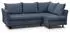 Beautysofa Neron Ecksofa mit Schlaffunktion & 2 Bettkästen, L-Form rechts, Dunkelblau, Wenge-Füße (Gemma 79)