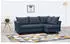 Beautysofa Neron Ecksofa mit Schlaffunktion & 2 Bettkästen, L-Form rechts, Dunkelblau, Wenge-Füße (Gemma 79)