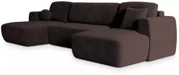 Masseno Sentum K Ecksofa U-Form mit Schlaffunktion & Bettkasten, Braun (SENTUM K KRONOS 06)