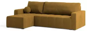 Masseno Volira Ecksofa L-Form mit Schlaffunktion & Bettkasten, Gelb, 230x143cm (VOLIRA KRONOS 01)