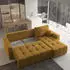 Masseno Volira Ecksofa L-Form mit Schlaffunktion & Bettkasten, Gelb, 230x143cm (VOLIRA KRONOS 01)
