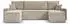 Beautysofa Hektor U Wohnlandschaft mit Schlaffunktion & Bettkasten, Cordstoff, Hellbeige (Poso 100)