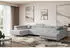 ALTDECOR GUSA-U Wohnlandschaft U-Form mit Schlaffunktion und Bettkasten, Hellgrau Bouclé, 342x202x107cm