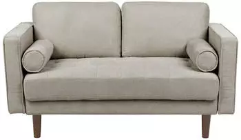Beliani Nurmo 2-Sitzer Sofa Stoff Taupe (Nurmo)