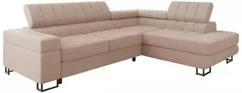 Mirjan24 Laris Premium Ecksofa L-Form mit Schlaffunktion und Bettkasten, Hellrosa, Textil (Laris Premium)