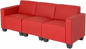 MCW Moncalieri 3-Sitzer Sofa Textil, rot (Moncalieri-3)