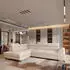 Masseno Favien L-S Ecksofa L-Form Bouclé Creme mit Schlaffunktion & Bettkasten (FAVIEN L-S QUELLE 02)