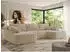 MKS Meble CUBO U Wohnlandschaft U-Form Schlaffunktion Bettkasten, Creme Plüsch, 370x187x100cm