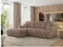 MKS Meble OVO L Ecksofa mit Schlaffunktion & Bettkasten, Cord Braun, L-Form, 271x195cm