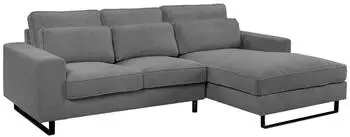 xonox.home Bolivia Ecksofa L-Form Cordstoff rechts grau 276x91x183cm (4066432025345_110d)
