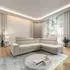 Masseno Alvoro R-S Ecksofa L-Form Velours Creme mit Schlaffunktion & Bettkasten (ALVORO R-S MATT VELVET 06)