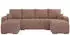 MKS Meble Kirasso U Ecksofa U-Form mit Schlaffunktion und Bettkasten, Bouclé, Rosa