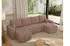 MKS Meble Kirasso U Ecksofa U-Form mit Schlaffunktion und Bettkasten, Bouclé, Rosa