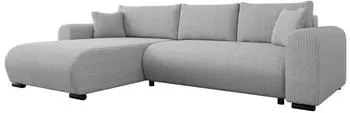 Mirjan24 Merkos Ecksofa Cord L-Form mit Schlaffunktion und Bettkasten