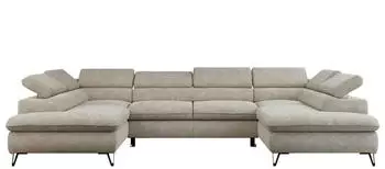 MKS Peter Wohnlandschaft U-Form Webstoff Beige, 346x76x208cm