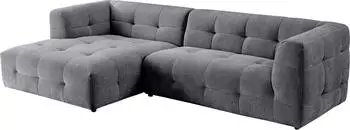 Mid.you Tenso Ecksofa L-Form Flachgewebe Grau 292x161cm (001849021704)