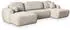 Masseno Savona P Wohnlandschaft U-Form Schlaffunktion Creme (SAVONA P POSO 100)