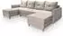 Masseno VERNI Ecksofa U-Form Schlaffunktion Bettkasten Beige (VERNI PAROS 02)