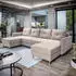 Masseno VERNI Ecksofa U-Form Schlaffunktion Bettkasten Beige (VERNI PAROS 02)