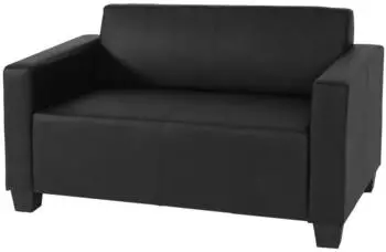MCW Lyon 2-Sitzer Loungesofa Kunstleder, schwarz
