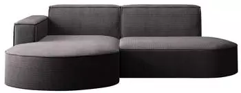 Kaiser M&ouml;bel Modena Studio Ecksofa L-Form Cordstoff Dunkelgrau Links (236x165cm)