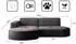 Kaiser Möbel Modena Studio Ecksofa L-Form Cordstoff Dunkelgrau Links (236x165cm)