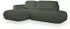 Masseno Nuvira L-S Ecksofa L-Form Boucle-Stoff Grün mit Schlaffunktion (NUVIRA L-S QUELLE 37)