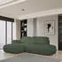 Masseno Nuvira L-S Ecksofa L-Form Boucle-Stoff Grün mit Schlaffunktion (NUVIRA L-S QUELLE 37)