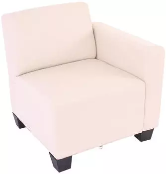 MCW Moncalieri Sofa Seitenteil rechts mit Armlehne, Kunstleder, creme