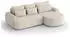 Beautysofa Olivio Ecksofa L-Form mit Schlaffunktion, Bouclé, Beige, Ottomane rechts